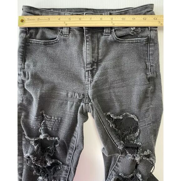 American Eagle Next Level Stretch Black Distressed Jeggings Size 4R (26x27) - Picture 4 of 10